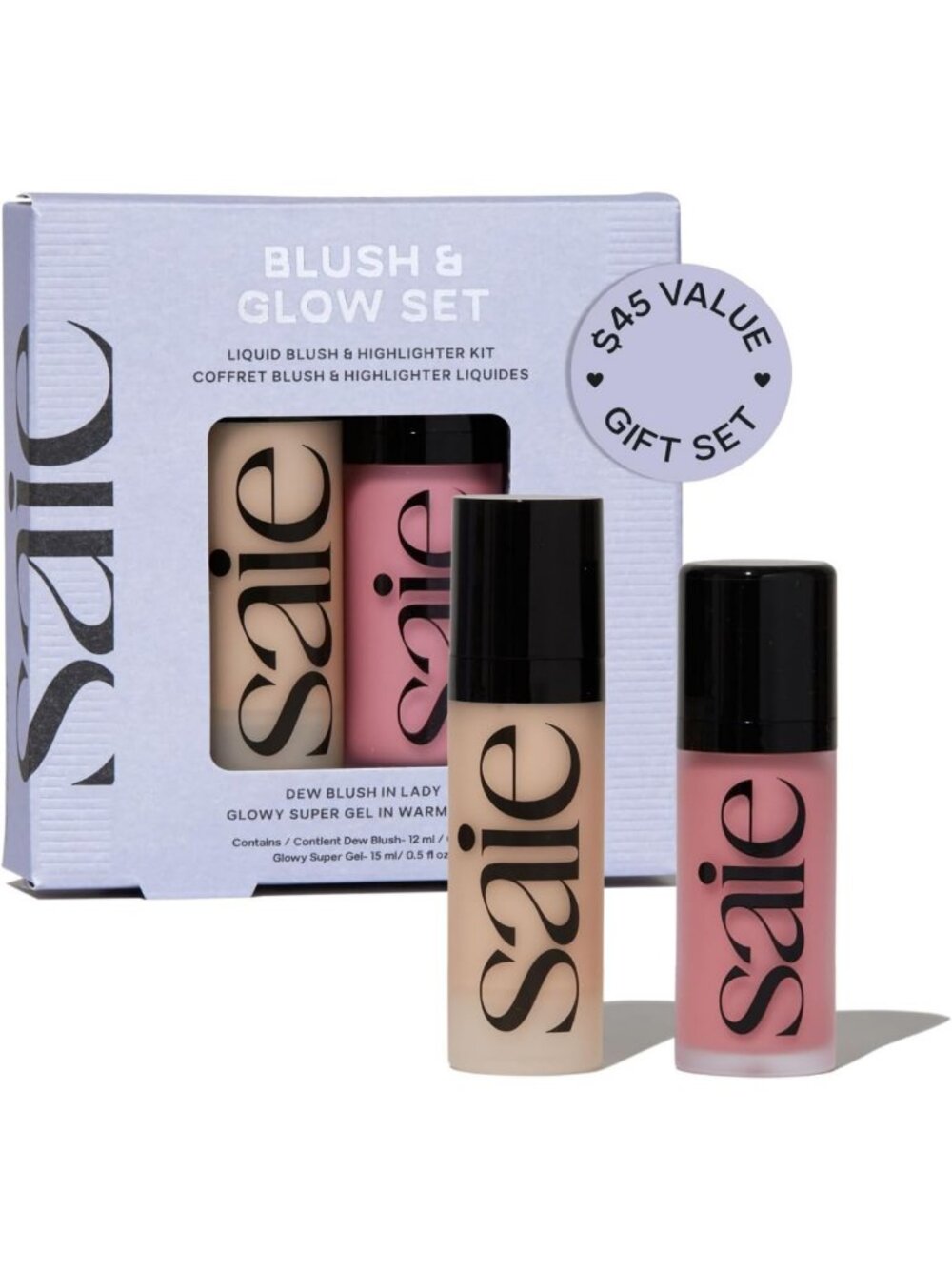 Dewy Blush & Glow Makeup Set - Liquid Highlighter & Primer for Flushed Skin